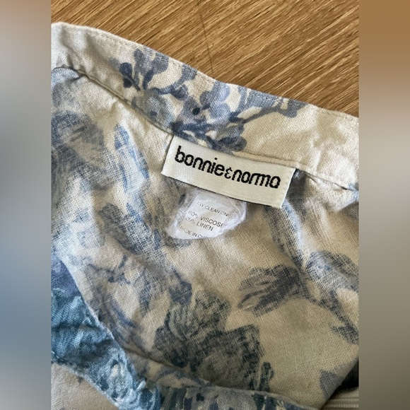 Bonnie & Norma Vintage Floral Blue and White Midi Skirt - Picture 6 of 6